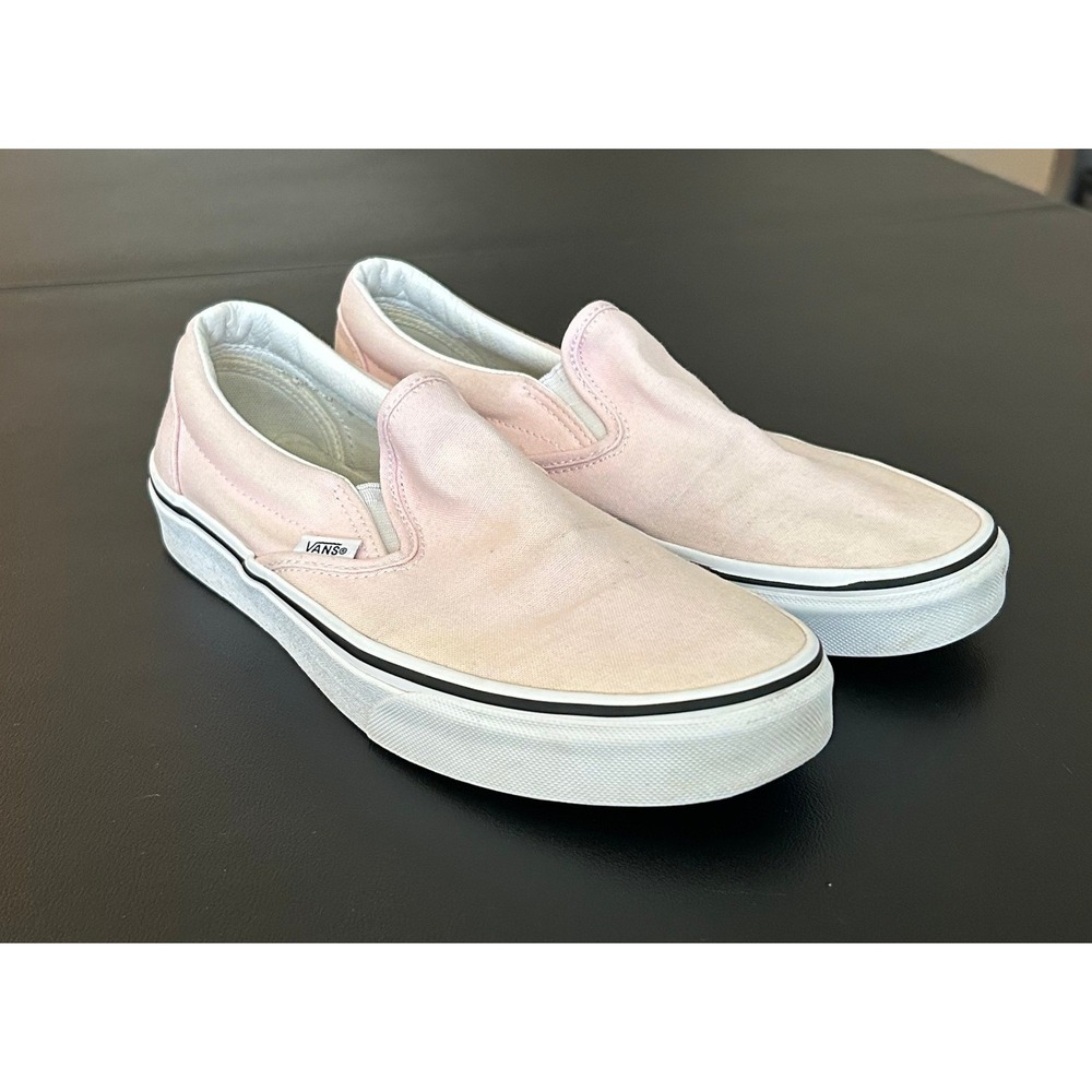 Vans Classic Slip-On Pink Canvas Skate Shoes Mens 7.5 Womens 9.0